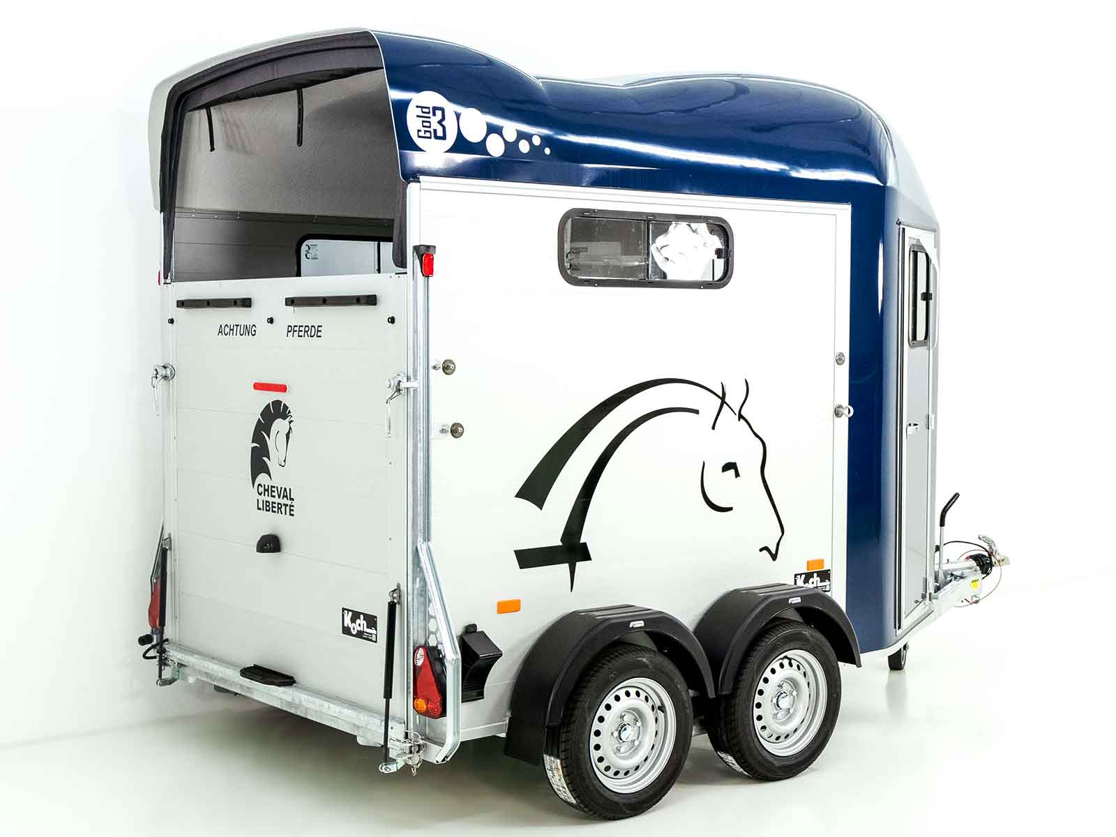 Cheval Liberte Pferdeanhänger GOLD 3 | Premium | Pullman 2 | Sattelkammer | blau-Neu – Bild 5
