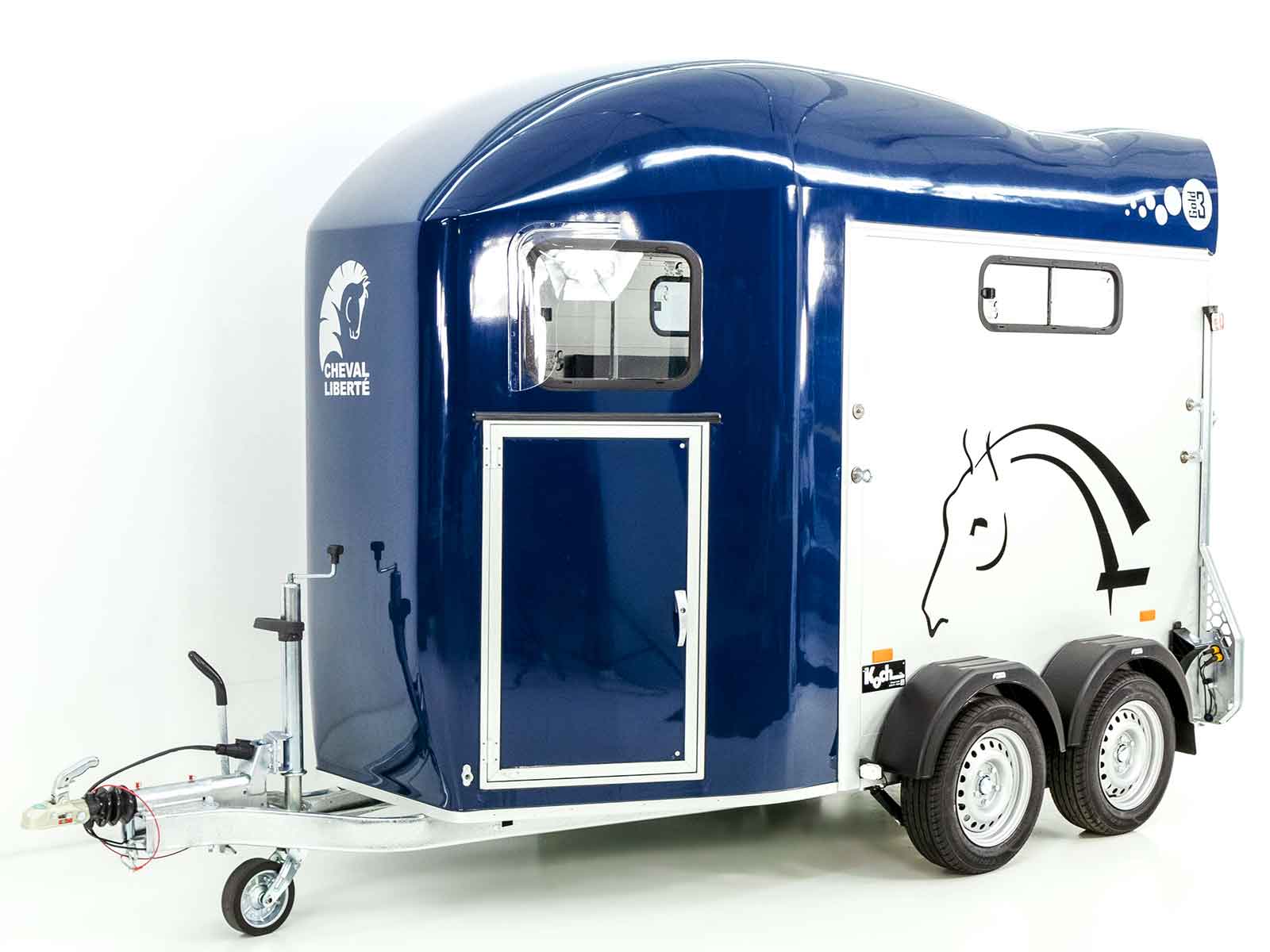 Cheval Liberte Pferdeanhänger GOLD 3 | Premium | Pullman 2 | Sattelkammer | blau-Neu – Bild 6