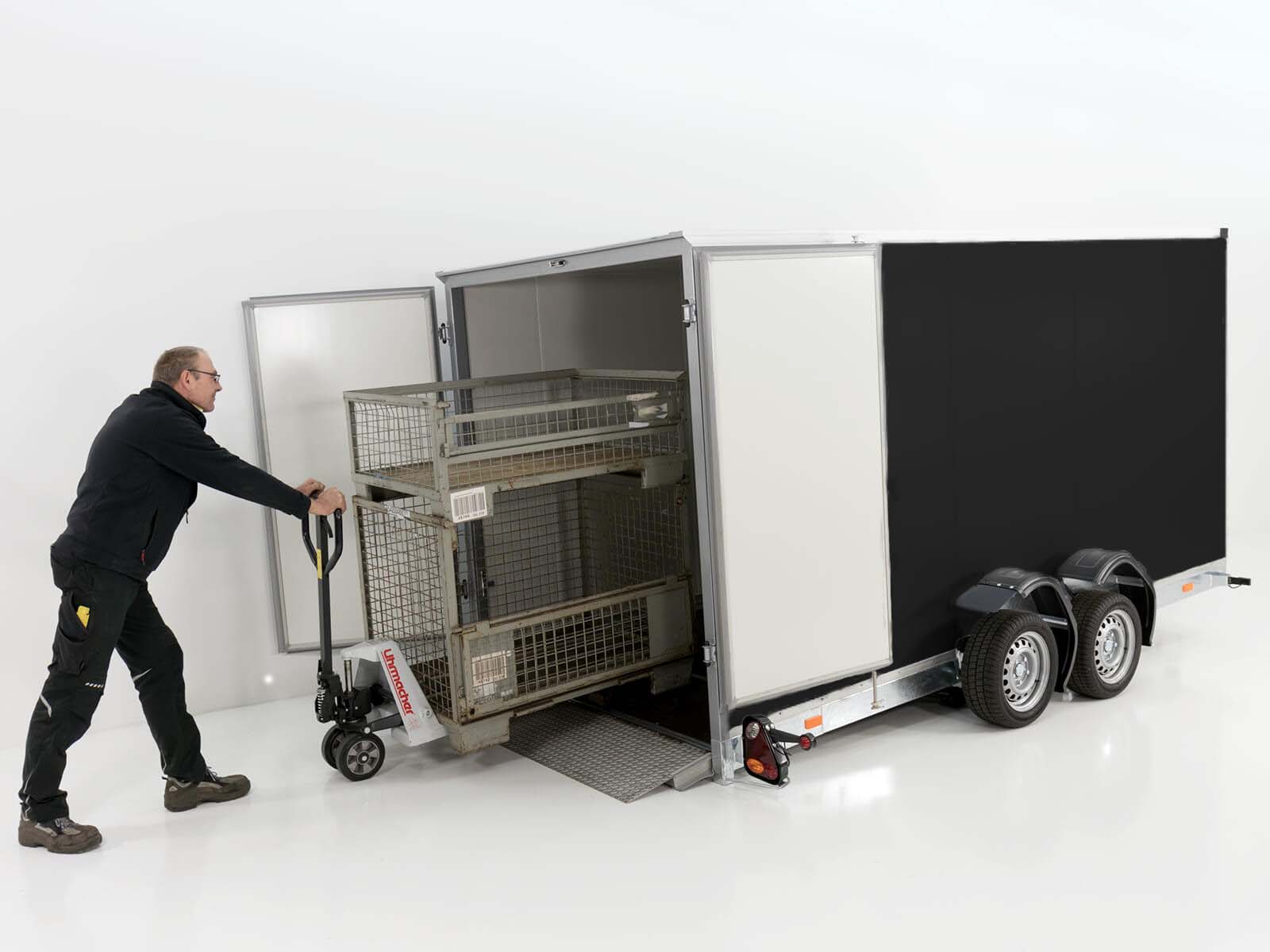 Vezeko Koffer-Absenkanhänger 167x400cm Höhe: 210cm 3,5t | Schwarz-Neu – Bild 5