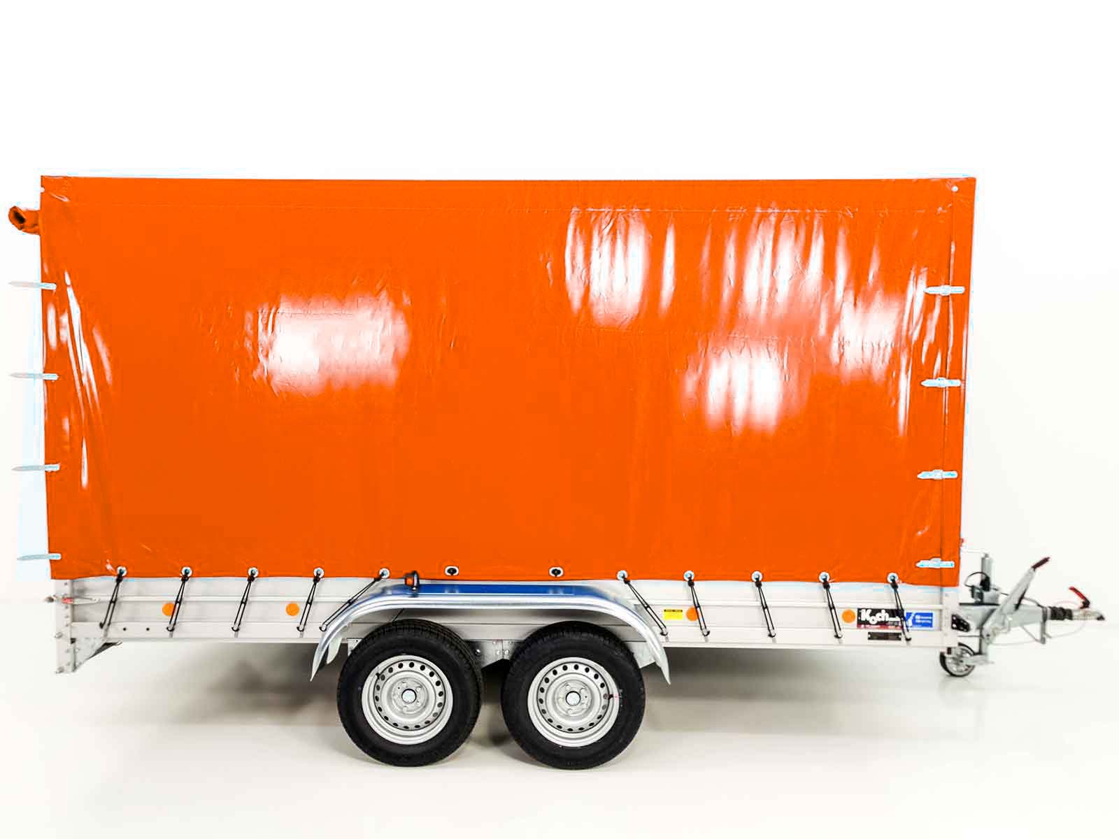 Anhänger mit Plane 185×400 cm 2600 kg | Typ 10.26 | Hochplane 200 cm – Orange-Neu – Bild 4