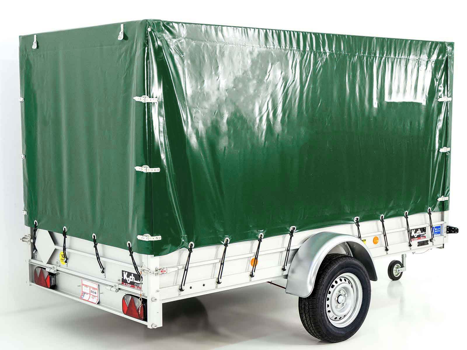 Anhänger mit Plane 150x300cm 1300kg | Typ 7.13 | Hochplane 160cm – Grün-Neu – Bild 5